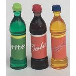 Set 3 Sprite, Cola, Fanta with Lids (Bottle 32mmH)