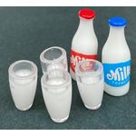 Milk Bottles and Glasses Set (Bottle 23H, Glasses 15Hmm)