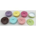 Baking Dish with Lid Assorted Colours (Price Each) (20Diam x 14Hmm)