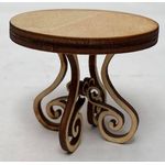 1:24 Laser Cut Round Table with Curly Legs Kit (39Diam x 24Hmm)