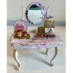 Pink Decoupage Dressing Table by Lynne's Minis (90W x 50D x 120Hmm)
