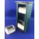 Green Cupboard with Storage Baskets by Lynne's Minis (50W x 30D x 125Hmm)