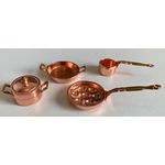 Copper Pot/Pan Set 5 Piece (Egg Pan: 22mm Diam)