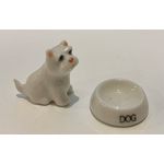 Dog Small West Highland Dog with Bowl (Bowl: 16 Diam x 5, Dog: 17 x 9 x 16Hmm)