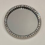 Mirror with Diamantes Round Silver (50mm Diameter)