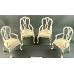 Cream Dining Chairs Set 4 with Gold Leaf Detail by Petite Romantique