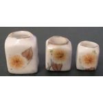 Vase Square with Floral Set of 3 (Large: 12 x 12 x16Hmm)