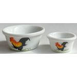 Bowls Set 2 with Rooster Design (Large: 30 Diam x 15Hmm, Small: 20 Diam x 10Hmm)