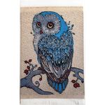 Small Owl Turkish Woven Rug (15 x 10cm)