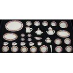 Ceramic Dinner Set, Multicolour Floral Trim, 35 Pieces (Felt Tray and Box with Plastic Top)