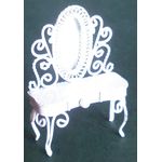 1:24 White Wire Dressing Table (43 x 15 x 58Hmm)