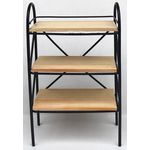 Shelf with Wood Shelves, Black Wire (123H x 77W x 36Dmm)