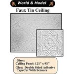 Faux Tin Ceiling Panel, 1 Piece (12 1/2" x 9 1/2")