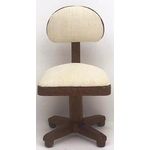Walnut Desk Chair with White Padded Seat (40 x 35 x 75)