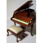 Grand Piano and Stool Walnut (Piano: 95W x 130D x 78Hmm, Stool: 53W x 38D x 36Hmm)