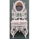 Dressing Table Tall with Mirror White Wire (74W x 44D x 163Hmm)