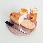 1:6 or Large 1:12 Scale Toast Set on A Board Peach Jam (Tray:40mm, Jar: 9 Diam x 17Hmm)