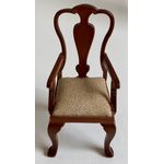Walnut Chair with Arms and Padded Seat (48W x 50D x 100Hmm)