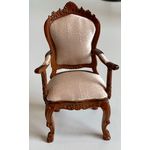 Walnut Chair with Arms and Padded Seat and Back (52W x 45D x 105Hmm)