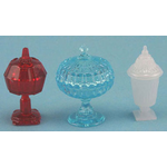 Set of 3 Assorted Candy Dishes (Center w/ lid Size: 3/4"H X 5/8"W)