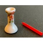 Candle Holder Flower with Red Candle (Holder: 18Hmm, Candle: 20Lmm)