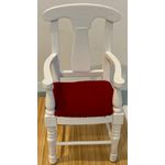 White Chair with Red Seat With Arms (48W x 46D x 95Hmm)