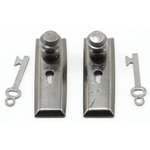 Door Knob with Key Plate, 2PK, Pewter (Knob Size: 3/4" x 1/4", Key Size: 1/2")