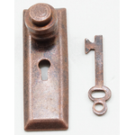 Door Knob with Key Plate, 2/Pk, Oil Rubbed Bronze (Knob Size: 3/4" x 1/4", Key Size: 1/2")