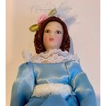 Lady in Blue Dress Porcelain Doll (145Hmm)