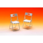 Folding White Chair Pair (75 x 43mm)
