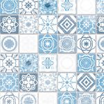 Embossed Antique Azure Mediterranean Tiles A3 (420 x 297mm)