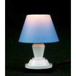 Bedroom Table Lamp White Metal Blue Shade (35mmH)