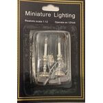 Candlestick Lamp Silver (Pair) (45mmH)