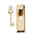 Door Knob with Key Plate (0.75"H x 0.188"W x 0.188"D)
