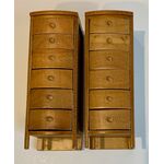 Bow Front Tallboys Teak Pack of 2 (40W x 110H x 45Dmm)