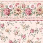 Simply Rose Pink - Floral Wallpaper (415 x 265mm Border 25mmH)