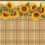 Sunflowers Gold Plaid Wallpaper (267 X 413mm)