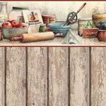 Baking Day Red Clapboard Wallpaper (267 X 413mm)