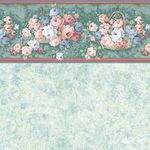 Spring Baskets - Green - Marble Wallpaper (267 X 413mm)
