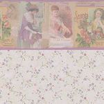Newsprint - Purple - Floral Wallpaper (267 X 413mm)