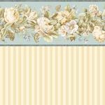 Spring Bouquet White Stripe Wallpaper  (267 X 413mm)