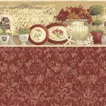 Heirloom - Yellow - Red Damask Wallpaper (267 X 413mm)