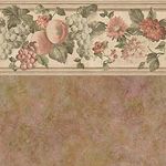 Fruit and Flowers Yellow Marble Wallpaper (267 X 413mm)