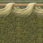 Wallpaper Fabric Swag Green, Green Damask (267 X 413mm)