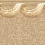 Fabric Swag - White - Damask Wallpaper (267 X 413mm)