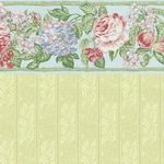 Floral Bounty-Blue-Stripe Wallpaper (267 X 413mm)