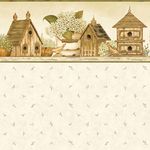 Birdhouse Cottage - Green Dot Wallpaper (267 X 413mm)