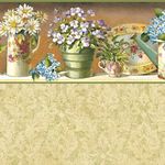Gardener's Tea-Antique-Damask Wallpaper (267 X 413mm)