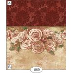 1:24 Wallpaper Rose Damask-Red-Damask (Note Main Pattern is A) (203 X 267mm)