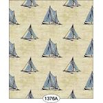 Sailboat Print Blue Wallpaper (267 X 413mm)